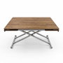 Hanah Home Mesa de Comedor Extensible Nogal y Cromo